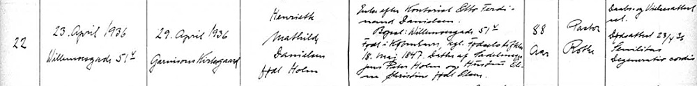 udskrift af Kirtkebog for Frihavnskirken 1836